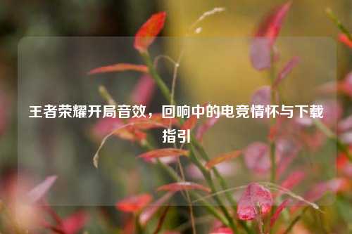王者荣耀开局音效,回响中的电竞情怀与下载指引