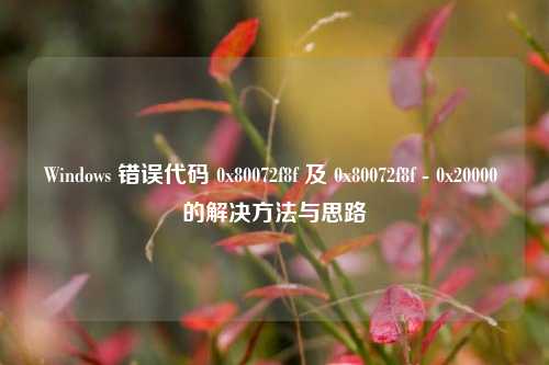 Windows 错误代码 0x80072f8f 及 0x80072f8f - 0x20000 的解决方法与思路