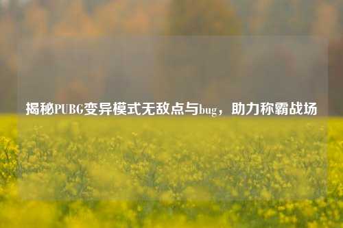 揭秘PUBG变异模式无敌点与bug,助力称霸战场