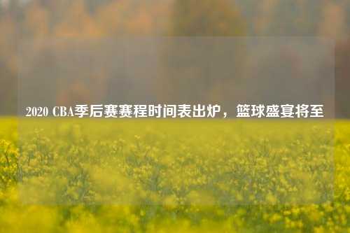 2020 CBA季后赛赛程时间表出炉,篮球盛宴将至