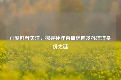 CF爱好者关注,探寻孙洋直播踪迹及孙洋洋身份之谜