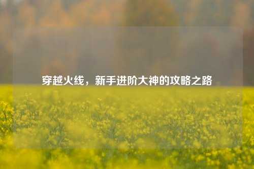 穿越火线，新手进阶大神的攻略之路