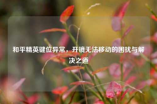和平精英键位异常,开镜无法移动的困扰与解决之道