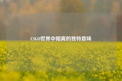 CSGO世界中陌离的独特意味