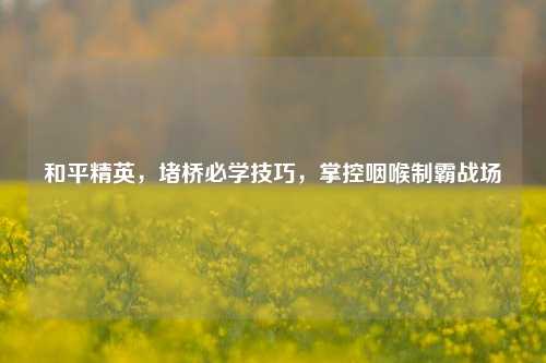 和平精英,堵桥必学技巧,掌控咽喉制霸战场