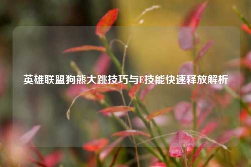 英雄联盟狗熊大跳技巧与E技能快速释放解析