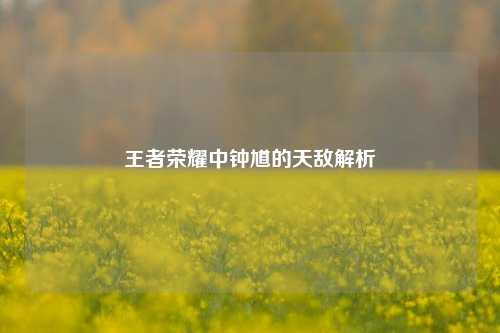 王者荣耀中钟馗的天敌解析