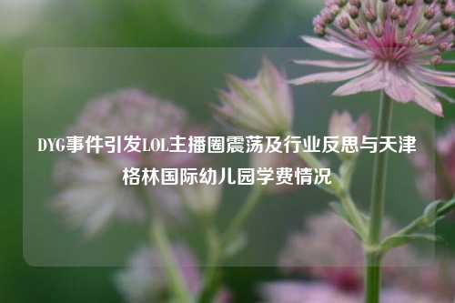 DYG事件引发LOL主播圈震荡及行业反思与天津格林国际幼儿园学费情况