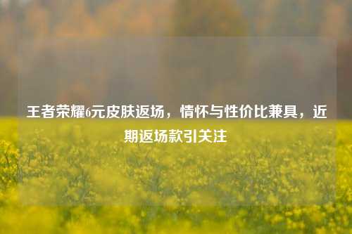 王者荣耀6元皮肤返场,情怀与性价比兼具,近期返场款引关注