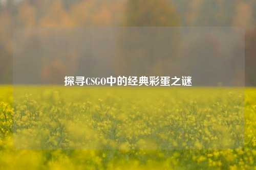 探寻CSGO中的经典彩蛋之谜