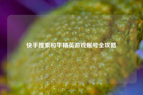 快手搜索和平精英游戏账号全攻略