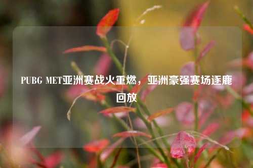 PUBG MET亚洲赛战火重燃，亚洲豪强赛场逐鹿回放