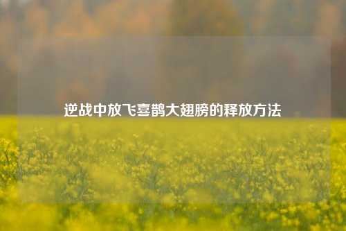 逆战中放飞喜鹊大翅膀的释放方法