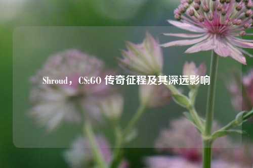 Shroud，CS:GO 传奇征程及其深远影响