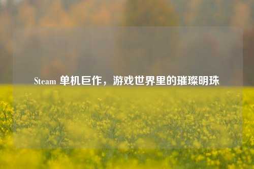 Steam 单机巨作，游戏世界里的璀璨明珠