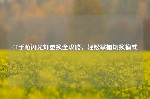 CF手游闪光灯更换全攻略，轻松掌握切换模式