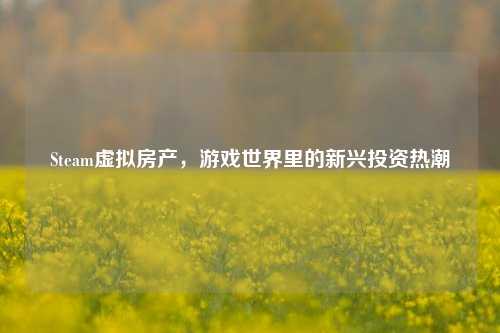 Steam虚拟房产，游戏世界里的新兴投资热潮