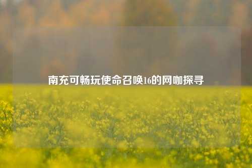 南充可畅玩使命召唤16的网咖探寻