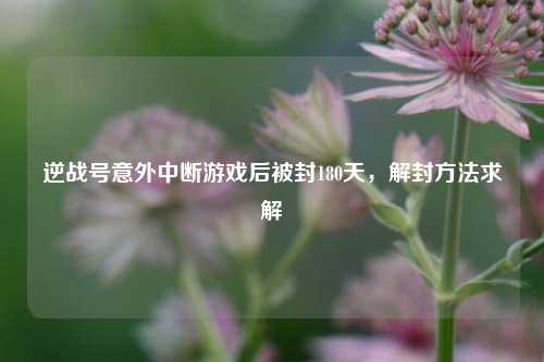 逆战号意外中断游戏后被封180天，解封方法求解
