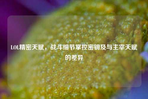 LOL精密天赋，战斗细节掌控密钥及与主宰天赋的差异