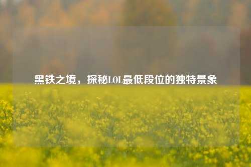 黑铁之境，探秘LOL最低段位的独特景象