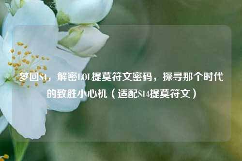 梦回S4,解密LOL提莫符文密码,探寻那个时代的致胜小心机(适配S14提莫符文)