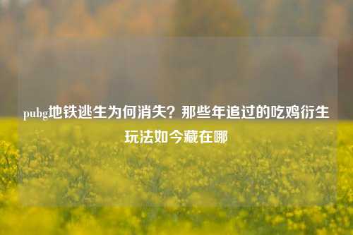 pubg地铁逃生为何消失？那些年追过的吃鸡衍生玩法如今藏在哪