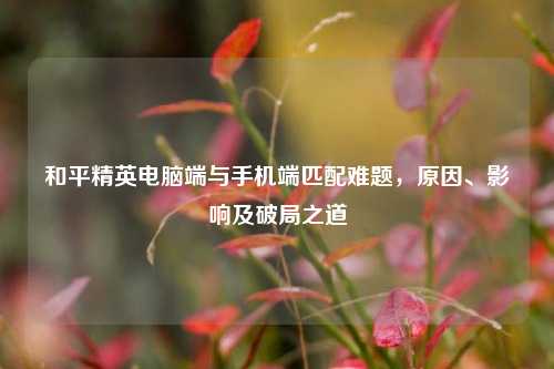 和平精英电脑端与手机端匹配难题,原因、影响及破局之道
