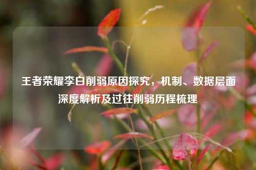 王者荣耀李白削弱原因探究,机制、数据层面深度解析及过往削弱历程梳理
